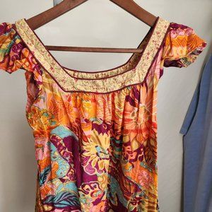 Flutter sleeve floral Xhilaration blouse